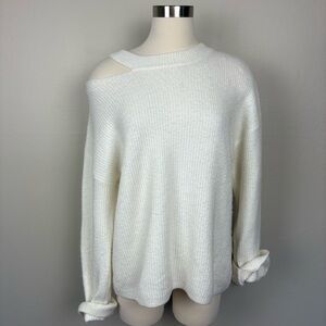 Rails Alexi Sweater Ivory Pullover Size M Neck Cut‎ Out Scandi Girl Off Shoulder